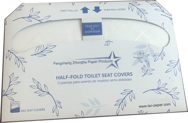 Half Fold Toilet Seat Covers, White - 5000 / Case