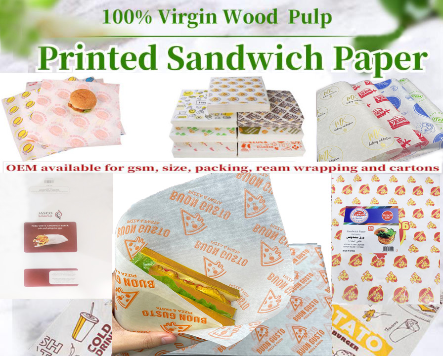 MG White Sandwich Wrapping Paper